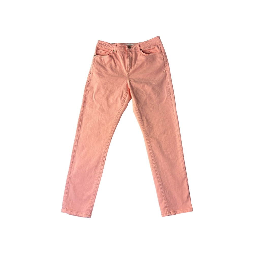 LOFT Marisa Fit Cropped Straight Leg Jeans Peach Coral Color Size 29x8